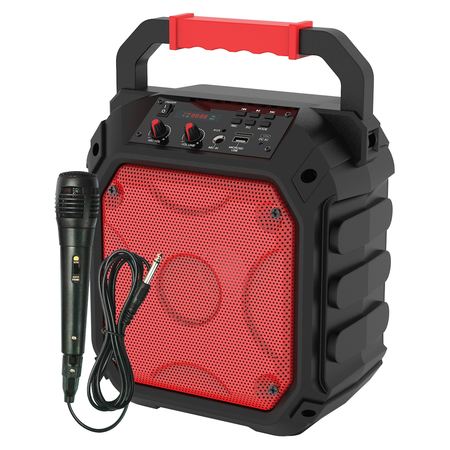 Party Cube 15W Karaoke Bluetooth Speaker Red -  AMPD, AA-JAMSPEAK-PARTYCUBE-OG